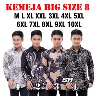 KEMEJA Bigsize 8 Shirt - Jumbo Long Sleeve Batik Shirt - Uk. M L XL XXL 3XL 4XL 5XL 6XL 7XL 8XL 9XL 