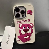 New Cartoon Shy Bear Pattern Phone Case Compatible for IPhone11 12 13 14 15 Pro Max 7 8 Plus X XR XS MAX SE 2020 Luxury Soft Shockproof Case