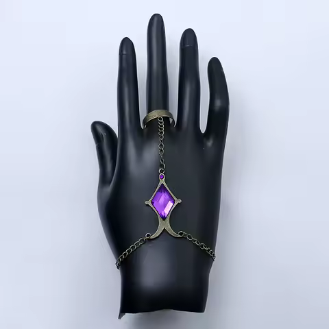 Anime Character Magica Akemi Homura Cosplay Bracelet Diamond Shaped Purple Gemstone Hand Chain Stage