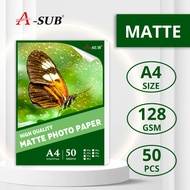 【Matte】A-SUB A4 128gsm Matte Photo Paper 100pcs Fast Dry Matte Paper High Quality Flat Photo Paper