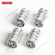 [Ready Stock] 4Pcs MG Universal Round Shape Aluminum Car Wheels Tyre Tire Valves Dust Stems Air Caps