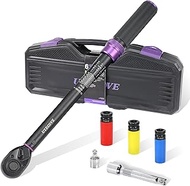Torque Wrench 1/2 Inch 20-220 Nm Torque Wrench Car Torque Wrench Set 6-Piece 1/2 Inch to 3/8 Inch Ad