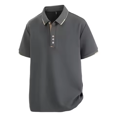 Plus Size 7XL 8XL Summer Elegant T Shirt Men Short Sleeve Turn Down Collar 95% Cotton Soft Solid Col