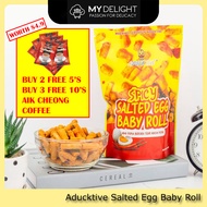 180g ADUCKTIVE Salted Egg Baby Roll Mini Popia Ranggup Snack SG Ready Stock MyDelight OYU Fish Skin Similar Irvins