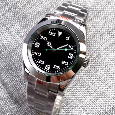 36mm 39mm Air-King NH35AA MIYOTA PT5000 Mechanical Watch for Men Green Glass Stainless Steel Green H