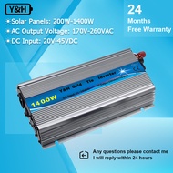 Y&amp;H 1400W grid tie inverter Stackable MPPT pure sine wave inverter DC20-45V อินพุตพลังงานแสงอาทิตย์ AC190-260V เอาต์พุต Fit สำหรับ30V 36V Solar panel