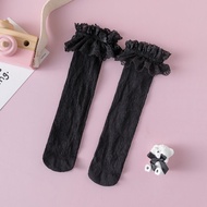 Tất JK Cho Bé Gái Mùa Hè Lưới Rỗng Ren Công Chúa Viền Nhỏ Lolita Tất Cao Đến Bắp Chân Cho Bé Gái Tất