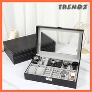 Watch And Jewelry storage box /8slot + 2 Slot Watch Box Display with Ring and Jewelry Storage box