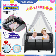 Foldable Baby Crib For Babies 2 Layer Crib For Baby Liftable Baby Crib  With Free Mosquito Net