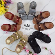 A995-19 Two-Tone Snow Fabric Open-Toe Shoes Health Sole 2.5-Inch Heel (For Chubby Feet Flared +1 Siz