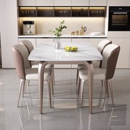 【SG Sellers】Sintered Stone Table Marble Dining Table Dining Table Set with Chair Scratch Resistant High Temperature