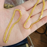 gelang rantai lebar emas asli 375 8k polos simple fashion ubs