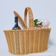 Picking Storage Hand Imitation Picnic Basket Pastoral Basket Supermarket Outdoor Rattan Basket Ratta