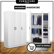 F&F: [170CM] 2 Door 3 Door Wooden Wardrobe Storage Cabinet/ Almari Baju Tinggi/Multiple Color/ Rak B