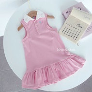 L8730_39 RL Baby Girl Pink Sleeveless Dress 拉夫粉色无袖翻领连身裙