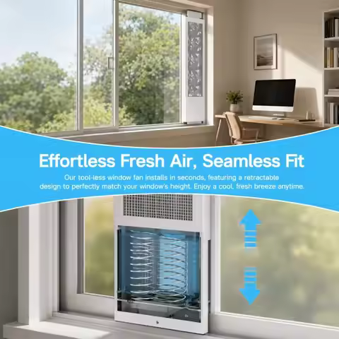 WiFi Remote Ventilation Fan No Installation No Perforation Window Exhaust Fan 20(W) 50hz(Hz) Ventila