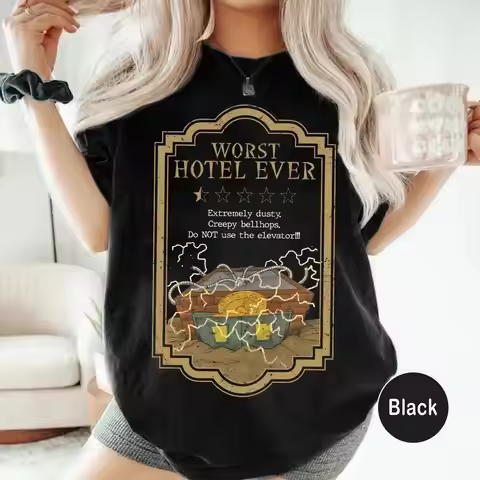 Disney Worst Hotel Ever Funny T Shirt Hollywood Studios Tower Of Terror Disneyland Family
