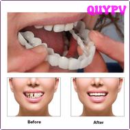 ที่ครอบฟันปลอมของ QUYPV แบบฟอกสีฟันติดแน่นบนแผ่นไม้วีเนียร์ซิลิโคนฟันฟันยืดหยุ่นเครื่องมือความงามเครื่องสำอาง APITV