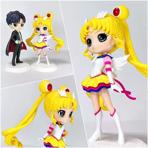 New Bandai Figuarts Qposket Toys Sailor Moon Cosmos Tsukino Usagi Eternal Sailor Moon Anime Action F