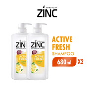 [Paket isi 2] ZINC Shampoo Active Fresh Botol 680ml