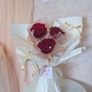 厄瓜多永生玫瑰花束(3朵) 情人節花禮 求婚花束 生日禮