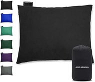 Gold Armour Camping Pillow Memory Foam - Compact Compressible Backpacking, Hammock, and Travel Pillows for Kids and Adults - Essential Outdoor &amp; Camping Gear (Small 12 x 16in, Black)