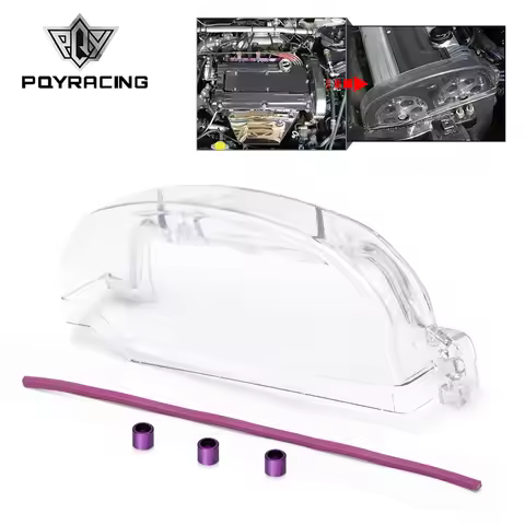 Clear Cam Gear Pulley Timing Belt Cover For 92-96 Mitsubishi Lancer EVO 1-3/DSM 4g63 4g63T Polycarbo