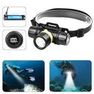 Professional LED Scuba Diving Headlamp XHP70 IPX8 Rate Waterproof Headlight Underwater 21700 Battery