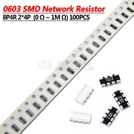 100pcs 0603 2*4 8P4R 2*4P 5% Network Resistor SMD array  360R ~ 39K   360R 390R 470R 560R 750R 1K 2K