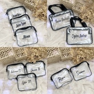 Personalized Transparent Pouch / Travel Kit Pouch / Make up Pouch / Hygiene Kit Pouch