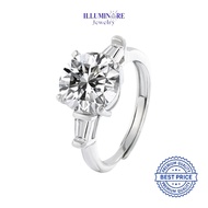 Illuminare-(100% Original) MS-RG70 Women's Ring 5CT Round Lab Create Diamond Genuine Silver S925 18K