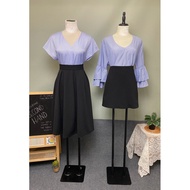 2hand office shirt, 2hand black skirt