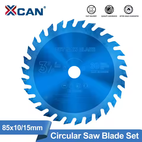 XCAN 1pc 85mm TCT Saw Blade Circular Saw Blade 24/30/36T Carbide Tipped Wood Cutting Disc Nano Blue 