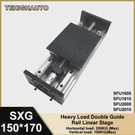 Heavy Duty Linear Actuator Double Guide Rail HGR20 4 Sliders Block SFU1605/1610/2005/SFU2010 100~100
