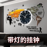 Art Clock World Map Wall Clock Living Room High-End Internet Celebrity Creative Clock Office Home Wa