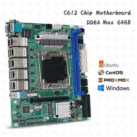 Home Nas X99 Motherboard C612 Chip LGA2011-3 for NAS Router Sever 6x2.5GbE I226 10xSATA Support Raid