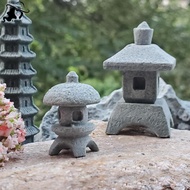 LISHU Retro Gazebo Chinese Lanterns Mini Pagoda Model Decoration Stone Miniature Statue Sandstone Ho