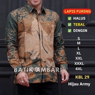 Baju Batik Pria LAPIS FURING Kemeja Batik Lengan Panjang STANDAR JUMBO XXXL 4XL Batik Ambari KOL 5