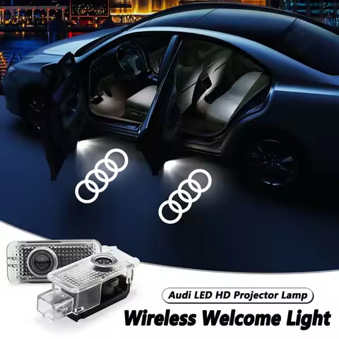 2Pcs LED Car Door Welcome Light HD Wireless Light Projector Lamps For Audi A3 A4 A6 A5 Q5 A1 Q7 Q6 Q