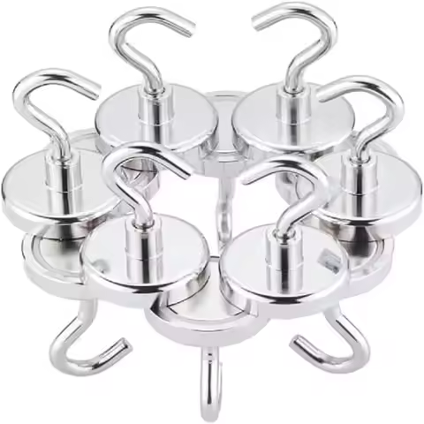 1-6PCS Strong Neodymium Magnetic Hook Sucker Metal 12kg 5Pounds Diameter 20mm Magnets Quick Hook She
