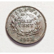 Sarawak Old Coin Rajah CV Brooke Half Cent ( 1/2 Cent) Year 1933 - Circulated Condition