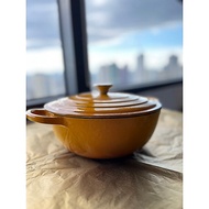 HAPPINESS Yellow Enameled Cast Iron Pot ( 35 x 26 x 10.5cm / 4.6kg )