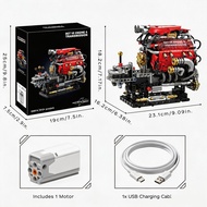 LESHOW Racing Car Airplane GT V8 Engine Assembly DIY Educational STEM Construction Toy ABS Plastic 8