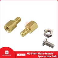 Spacer M3 5mm Spacer Gold Hex 0.5cm Male to Female with Screw and Nut easywa53 Come on, Buy