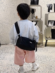 MUJI กระเป๋าเป้สะพายหลังสำหรับเด็ก,กระเป๋าหิ้วเด็กผู้หญิงตาข่ายแฟชั่นเด็กผู้ชายสีแดงกระเป๋าสะพายขนาด