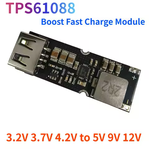 TPS61088 Single Cell Lithium Battery Boost Power Module Board 3.7V 4.2V Liter 5V 9V 12V USB Mobile P