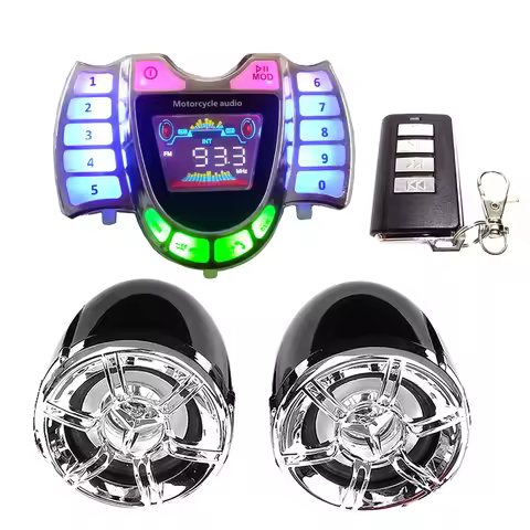 HY-008 Bluetooth-compatible Motorcycle Stereo Speaker System Handsfree TF AUX FM Radio USB