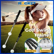 Golf Swing Trainer Grip Trainer Golf WarmUp Stick Telescopic Golf Swing Training Aid for Exercise Go