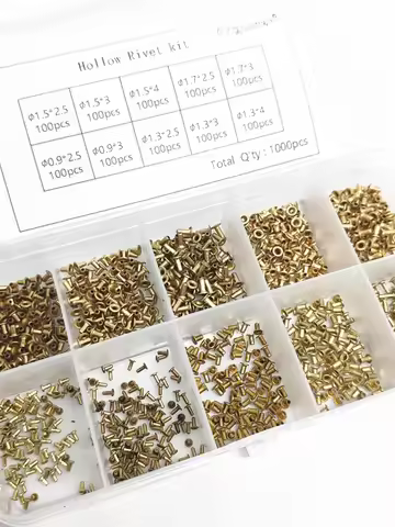1000pcs Copper Rivet Kit M0.9 M1.3 M1.5 M1.7 Mix Tubular Rivets Double-sided Circuit Board PCB Nails