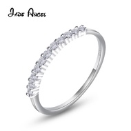 JADE ANGEL Women's 0.22ct Fashion Sweet s925 Sterling Silver Ring Moissanite Diamond Row Ring Engagement Gift Ring